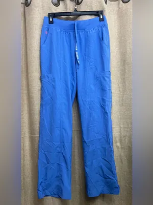 Med Couture Straight-Leg Scrub Pants in Periwinkle thumbnail 2