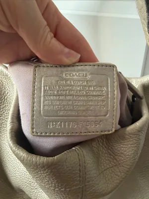Coach Silver Metallic Pebbled Leather Brooke Duffle Hobo Bag F15064 thumbnail 2