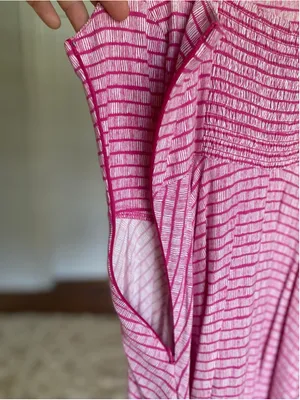 Old Navy Pink Striped‎ Smocked Mini Dress Sundress Coastal Preppy Coquette Beach thumbnail 5
