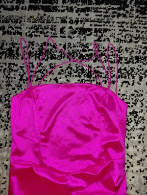 Emerald Sundae Hot Pink Satin Open Back Maxi Dress Sz Medium! thumbnail 16