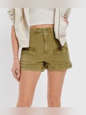 American Eagle Highest Rise 90s Boyfriend Cargo Shorts Green Size 0 thumbnail 5