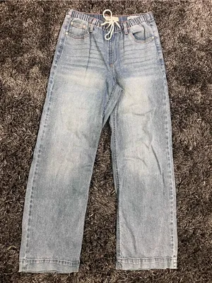 🌺OAT WIDE LEG DRAW STRING CARGO JEANS SIZE 2/26🌺 Blue thumbnail 3