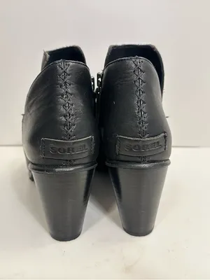 Sorel Nadia NL2842-010 Ankle Boot Peep Toe Woman’s Black Leather Size 9.0 - EU40 thumbnail 6