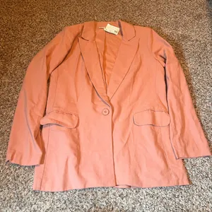 HYFVE Long Line Blazer Mauve Pink Single‎ Button Lightweight Jacket Size S thumbnail 1