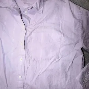 Madewell XS Lavender Button Down Long Sleeve Striped Pocket Shirt 100% Cotton #1 thumbnail 7
