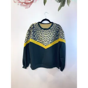 SheIn Color Block Leopard Panel Drop Shoulder Sweater 2XL thumbnail 13