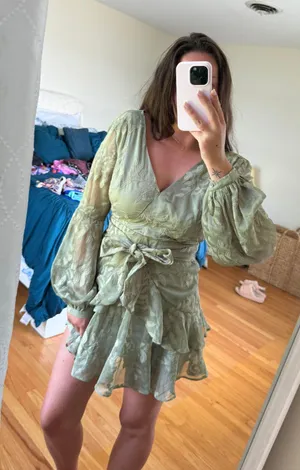 Hello Molly Green Ruffle Dress thumbnail 4