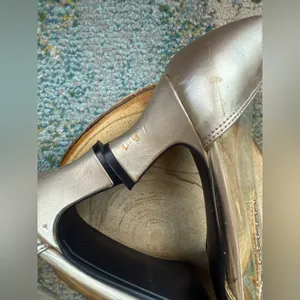 Vintage 90s Amanda clear gold floral formal bridal shoes, size 8 thumbnail 9