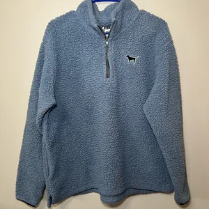 Victoria's Secret Pink Blue Sherpa Pullover thumbnail 1