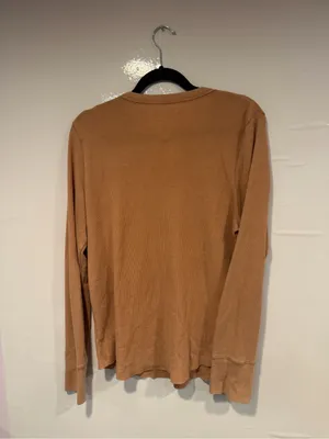Aerie Ribbed Henley Long Sleeve Top -‎ Camel thumbnail 3