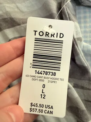 Torrid camo Hoodie tee NWT size 0 thumbnail 2