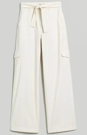 NWT Madewell Sz 23 Griff Superwide-Leg‎ Cargo Utility Pants Ivory Cream NO076 thumbnail 1