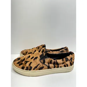 Steve Madden Sneakers Womens Size 7B Leather Upper Cow Hair Leopard Print‎ thumbnail 2