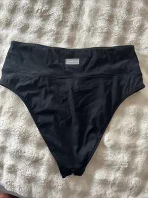 Fabletics Black Crossover High-Rise Bikini Bottoms thumbnail 2
