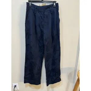 Veronica Beard navy blue wide-leg jacquard trousers Size 4 thumbnail 2