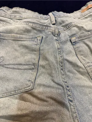 Levi's Light Blue Distressed Denim Shorts thumbnail 9