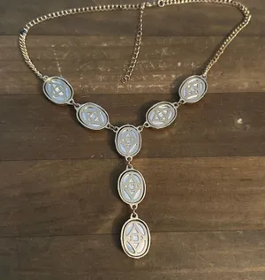 Gold tone citrine Y statement necklace thumbnail 5