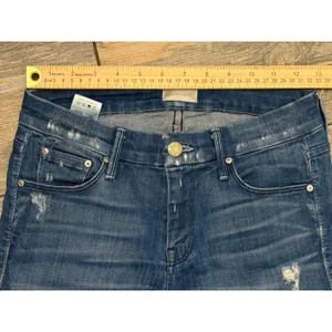 Mother The Looker Hillbilly Heart Skinny Jeans Low Rise Fray Hem‎ USA Size 26 thumbnail 6