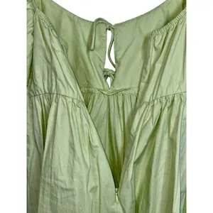 Abercrombie & Fitch Green Short Sleeve Puff Sleeve Babydoll Mini Dress Womens S thumbnail 7