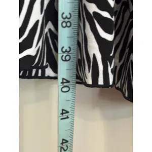 Style & Co Zebra Print Maxi Skirt A-line Size M Elastic/Tie Waist Blk/Wh‎ Tiered thumbnail 4