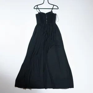 Alice + Olivia Shakira Bustier Sheer Mesh Overlay Tank Long Maxi Dress Black 4 thumbnail 2