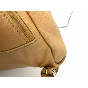 LONGCHAMP Leather‎ Backpack Beige Logo Vintage Bag Rucksack Rare Khaki Brown thumbnail 10