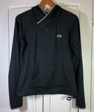 The North Face Hiking Hoodie Womens Medium Black Vapor Wick Lightweight Pullover thumbnail 1