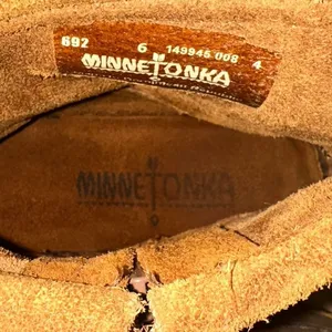 Minnetonka Brown Suede Fringe Ankle Boots Moccasins Size‎ 6 thumbnail 9