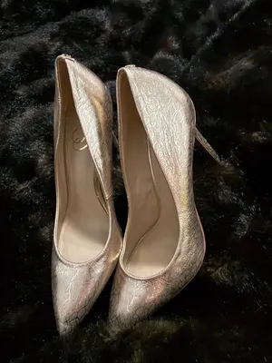 Sam Edelman Women's cracked metallic gold high heels 8.5 shoes thumbnail 2