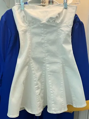 Mini Jean Dress Urban Outfitters White thumbnail 1