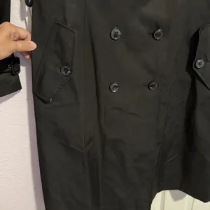 Lauren Ralph Lauren Black Label Trench Coat Black Small Lined NO BELT Preppy thumbnail 10
