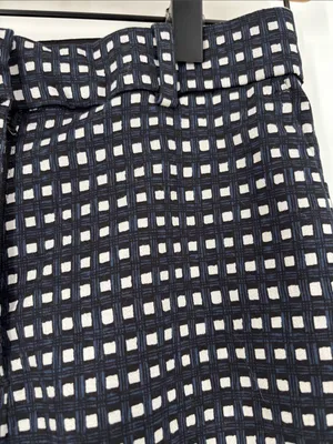 H&M blue white black print ankle pants 4P 4 petite thumbnail 3