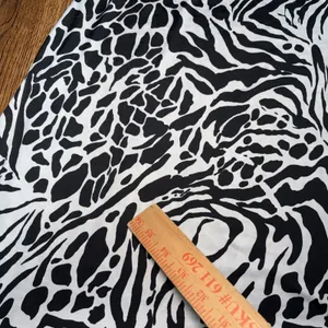 Y2k Pacific Beach Zebra Leopard Print Smocked Strapless Dress White Black sz M thumbnail 6