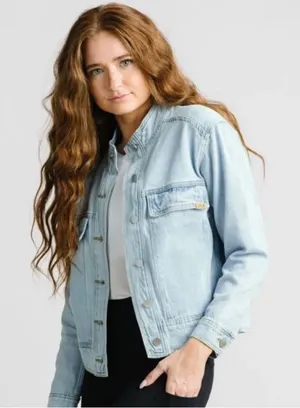 Zyia Crossroads Denim jacket‎ Light Wash size Large thumbnail 1