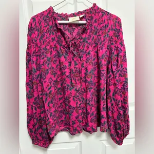 Anthropologie Floral Pink Women's Top thumbnail 2
