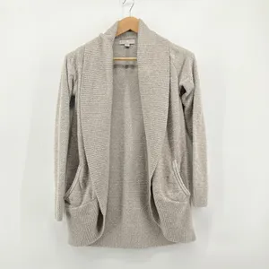 Barefoot Dreams CozyChic Lite Circle Cardigan Shawl Collar Open‎ Front Tan XS/S thumbnail 2