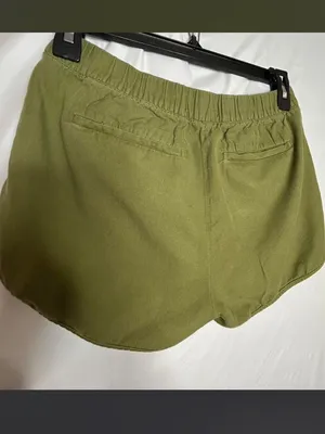Madewell Pull On Shorts Olive Green High Rise 3" Pockets Casual Travel Size XXS thumbnail 2