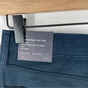 Tommy Hilfiger Lafayette Navy‎ Blue Stretch High Rise Flare Pants NWT Size 2 thumbnail 10