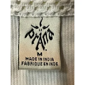 Vintage Prana Cream Blouse Womens Medium Used Organic Cotton Crochet Top thumbnail 6