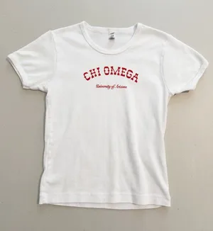 University of Arizona Chi Omega Shirt Size M Baby Tee Graphic Alternative Grunge thumbnail 1