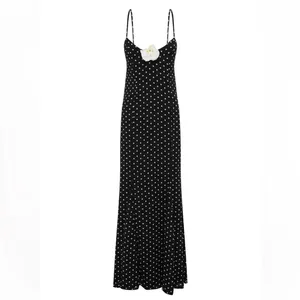 NEW NWT Runaway the label Malika maxi Dress in black polka dot thumbnail 6