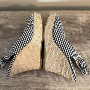 American Eagle Gingham Print Platform Wedges Shoes Women’s Size 7 Black White thumbnail 11