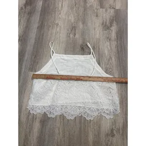 Abercrombie & Fitch Ultra Flirt White Floral Lace Crop Top Square Neck Large thumbnail 5
