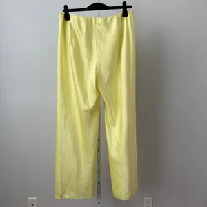 Vince sz L Yellow Satin Wide Leg High Waist Trousers Pants‎ Luxury Resortwear thumbnail 4