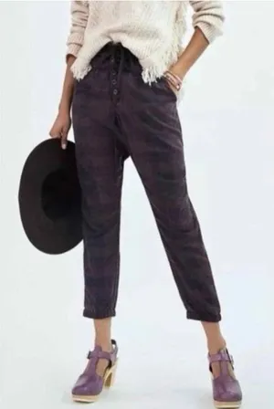 Anthropologie Jacquie Plum Button‎ Fly Jogger Pants Size XS thumbnail 1