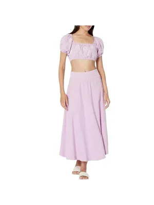 Free People Lotus Orchid Purple Sz. Small Set Skirt and crop top 100% cotton thumbnail 6