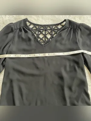 IZ Byer Black Lattice Back Blouse size XS thumbnail 5