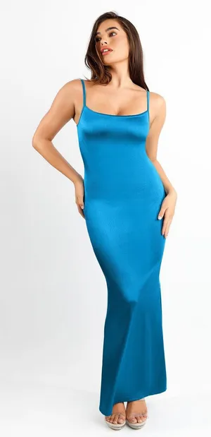 New popilush Shapewear Shine Slimming Tummy Control Maxi Slip Dress size large thumbnail 1