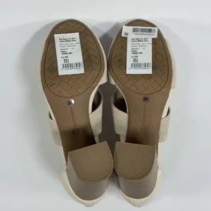 Giani Bernini Size-6M Womens Arisiaaf Knit Block Heel Beige Sandals Bootie thumbnail 4