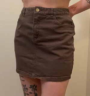 Forever 21 Green Denim Mini Skirt thumbnail 1